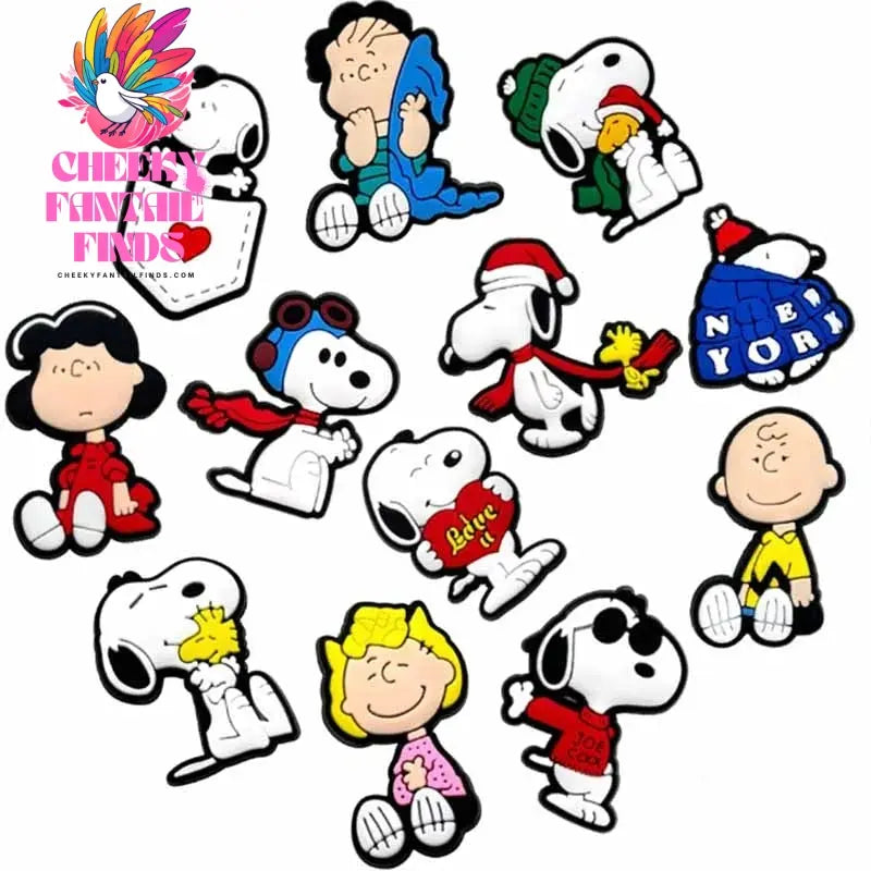 Snoopy Cute Cartoon Character for Cartoon Shoe Charms Accessories DIY Decoration for Classic Clog Kids Gifts - Cheeky Fantail Finds