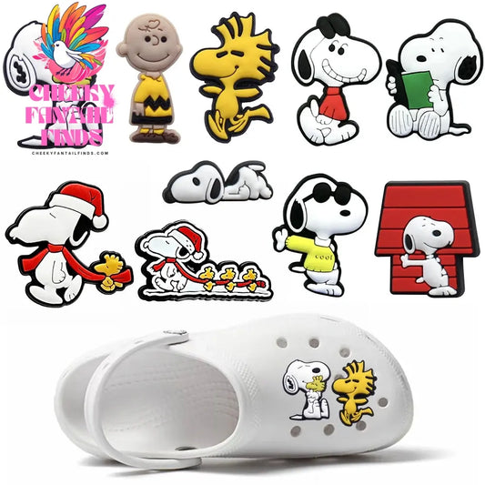 Snoopy Shoe Charms Cartoon Clogs Sandals PVC Shoe Decorations Accessories Buckle Kids Christmas Birthday Gifts - Cheeky Fantail Finds