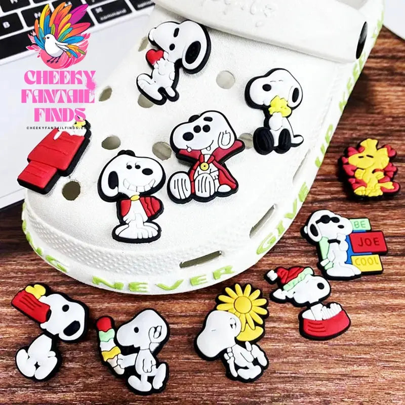 Snoopy Shoe Charms Cartoon Clogs Sandals PVC Shoe Decorations Accessories Buckle Kids Christmas Birthday Gifts - Cheeky Fantail Finds