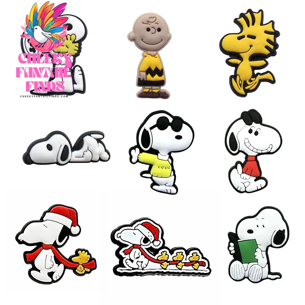 Snoopy Shoe Charms Cartoon Clogs Sandals PVC Shoe Decorations Accessories Buckle Kids Christmas Birthday Gifts - Cheeky Fantail Finds