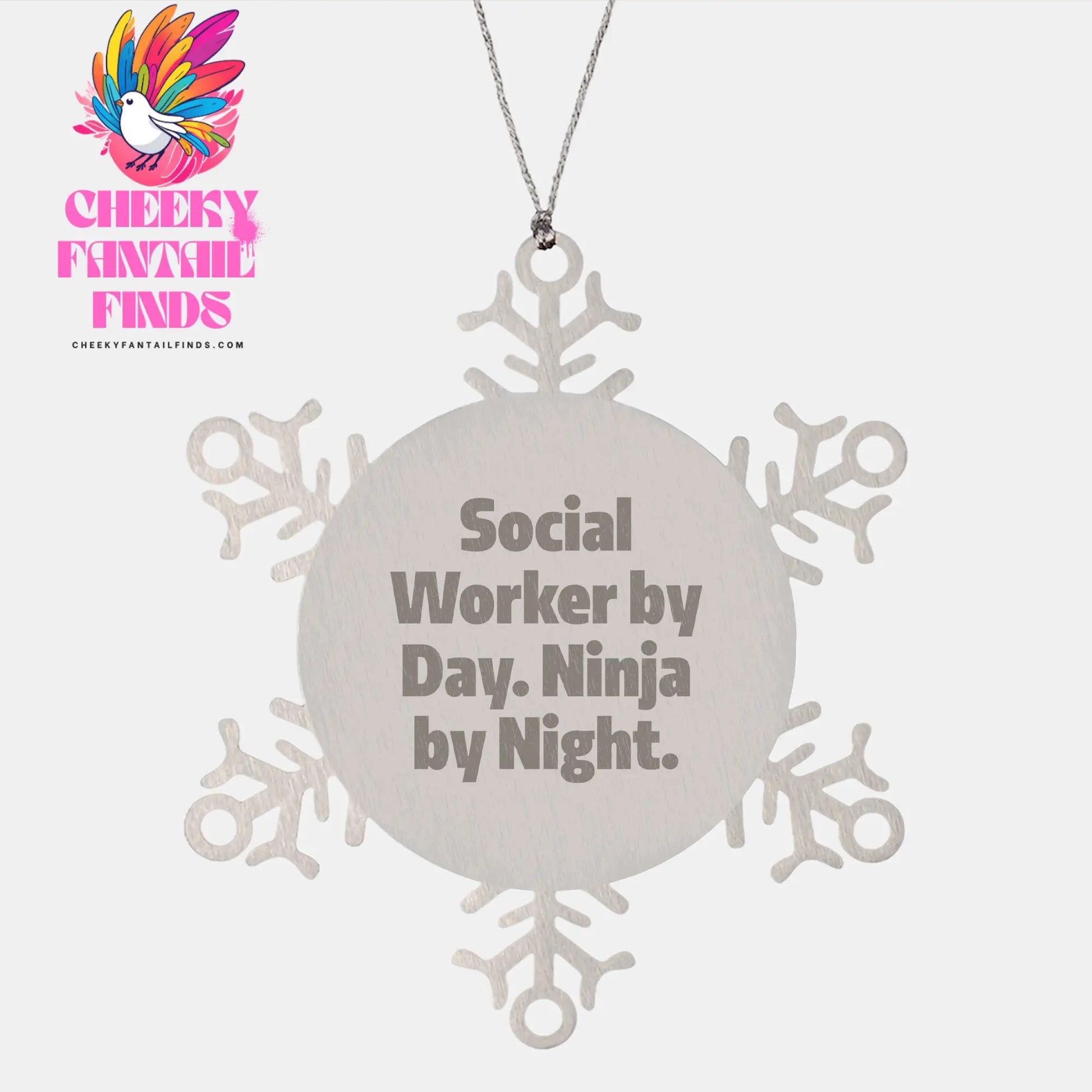 Social Worker Gifts from Men to Social Worker Friends, Christmas Snowflake Ornament with Inspirational Quote - Image 1