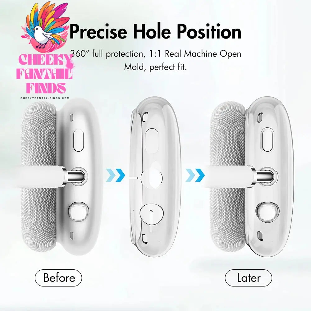 Soft Anti-Scratch Transparent Cover For AirPods Max TPU Wireless Shockproof Headphones Case Protective Sleeve Protector Cheeky Fantail Finds