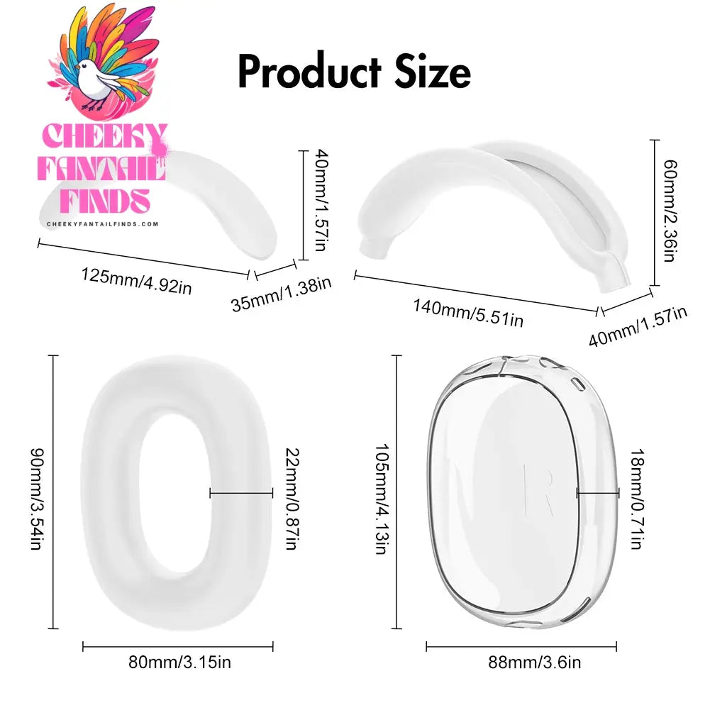 Soft Anti-Scratch Transparent Cover For AirPods Max TPU Wireless Shockproof Headphones Case Protective Sleeve Protector Cheeky Fantail Finds