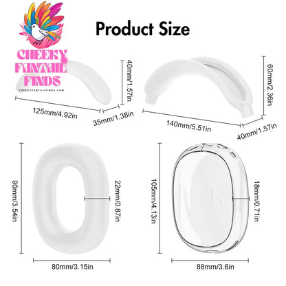 Soft Anti-Scratch Transparent Cover For AirPods Max TPU Wireless Shockproof Headphones Case Protective Sleeve Protector Cheeky Fantail Finds