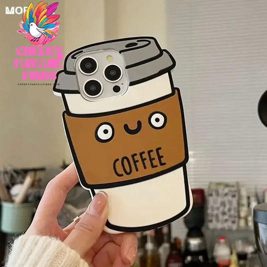 Soft Silicone 3D Coffee Case For iPhone 13 14 15 16 Pro Max 14 Plus 12 Pro 11 Creative Funny Cover For iPhone 15 Pro Phone Cover Cheeky Fantail Finds