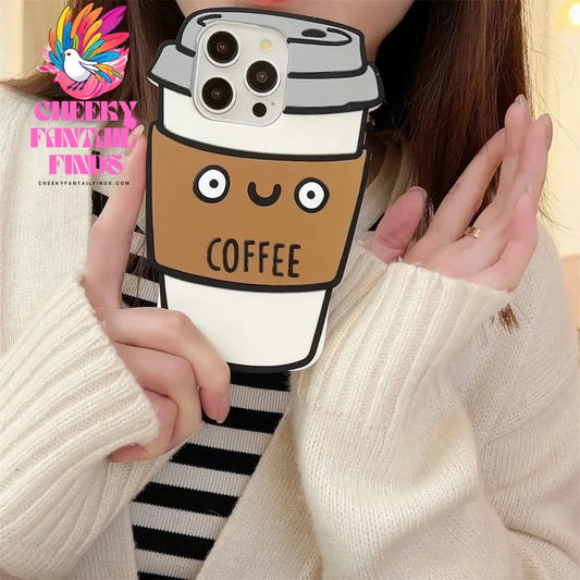 Soft Silicone 3D Coffee Case For iPhone 13 14 15 16 Pro Max 14 Plus 12 Pro 11 Creative Funny Cover For iPhone 15 Pro Phone Cover Cheeky Fantail Finds
