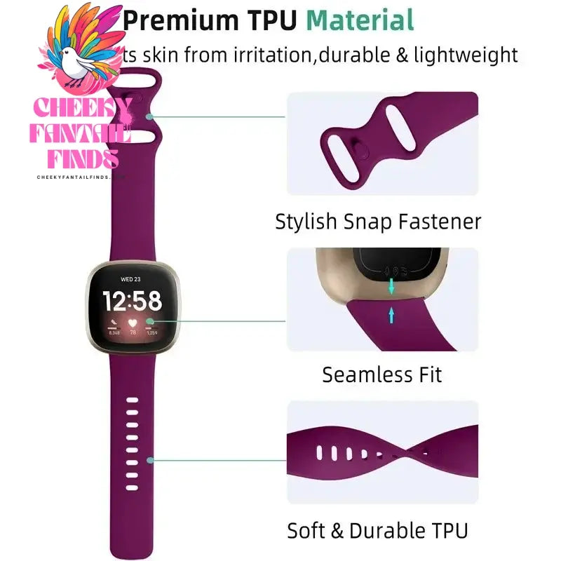 Sport Band For Fitbit Versa 3 Strap Smartwatch Wristband Accessories Watchbands Soft Silicone Bracelet For Fitbit Sense Versa3 Cheeky Fantail Finds
