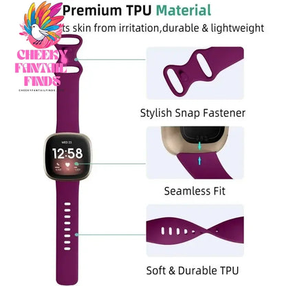 Sport Band For Fitbit Versa 3 Strap Smartwatch Wristband Accessories Watchbands Soft Silicone Bracelet For Fitbit Sense Versa3 Cheeky Fantail Finds