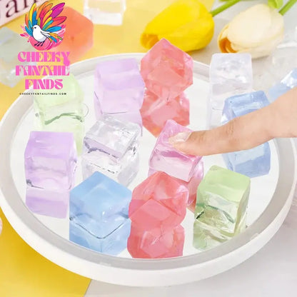 Square Ice Stress Ball Fidget Toys Stress Relief ADHD Autism Sensory Toys Soft Squishy Toys Party Favors Gifts for Kids Adults Cheeky Fantail Finds