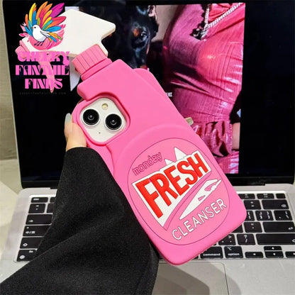Stereo Cleaner 3D Cute Soft Silicone Case for IPhone 15 14 13 12 16 Pro Max 11 15Pro 14Pro I Phone Shockproof Cover Accessories Cheeky Fantail Finds