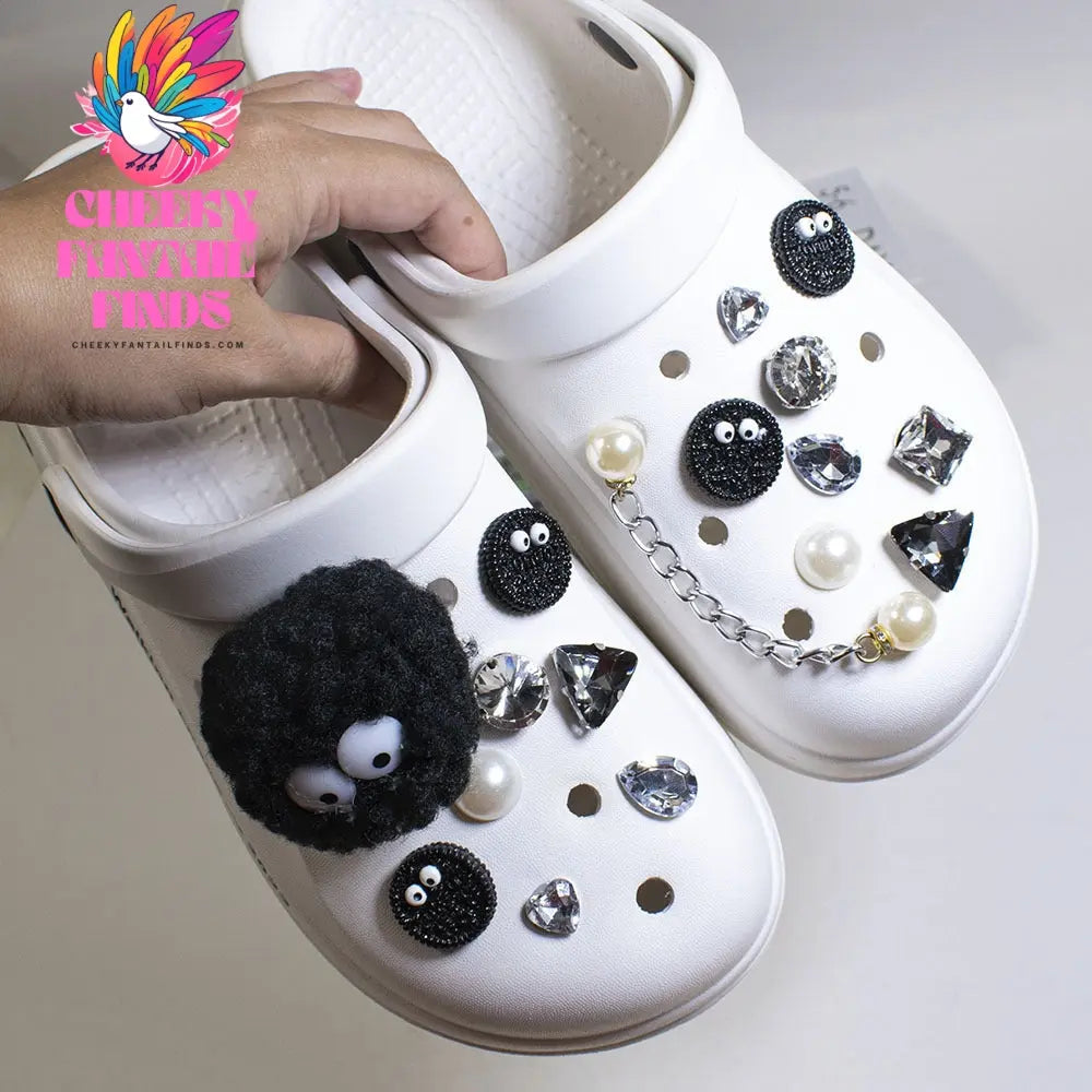 Suitable For Hole Shoe Accessories With Fur Ball Decorative Buckle DIY Cheeky Fantail Finds