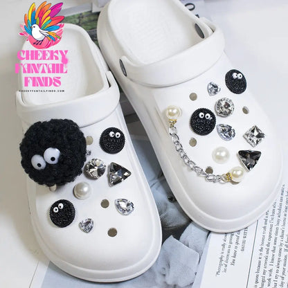 Suitable For Hole Shoe Accessories With Fur Ball Decorative Buckle DIY Cheeky Fantail Finds