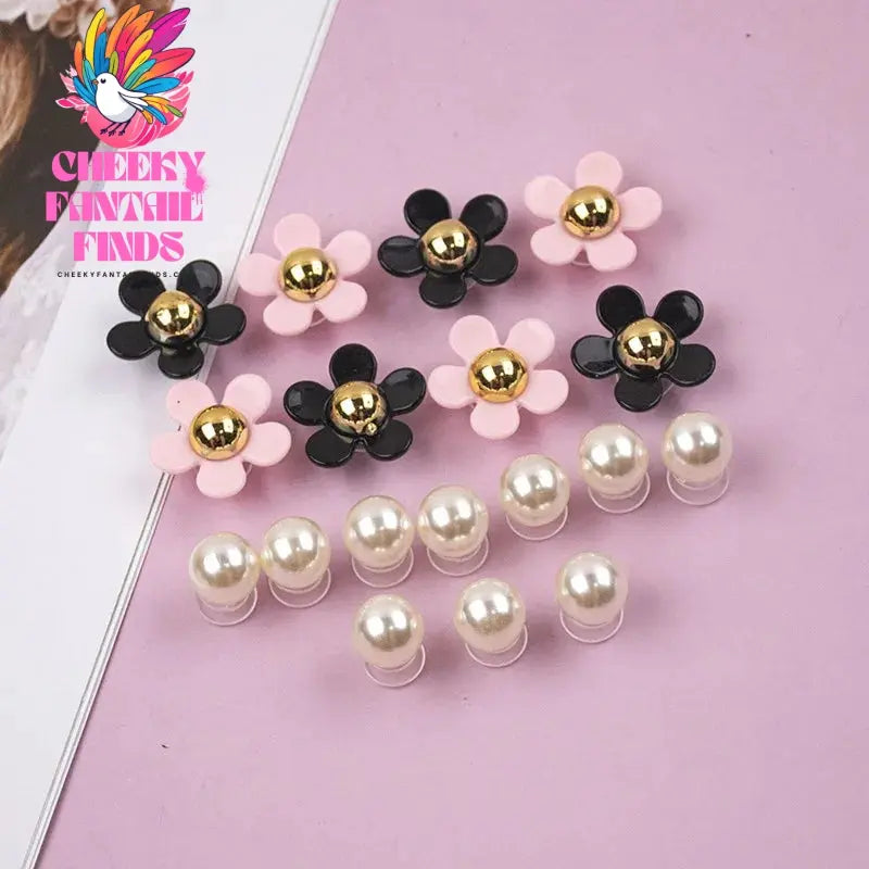 Sweet Cute Girly Hole Shoe Charms Designer Elegant Vintage Pearl Shoe Jewelry All-match Flower Shoe Charms for Hot Sale New Cheeky Fantail Finds