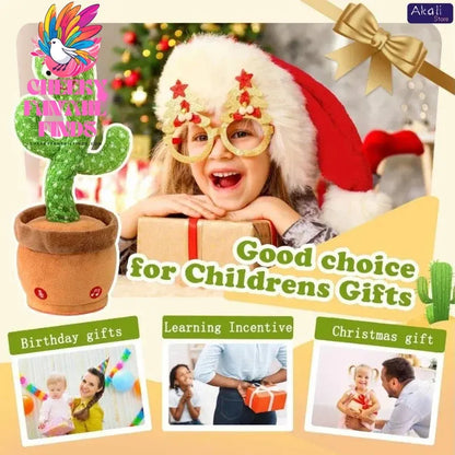 Talking Cactus Toy with LED 120 English Songs Singing Musical Toys Repeat What You Say Suitable for Babies and Toddlers Cheeky Fantail Finds
