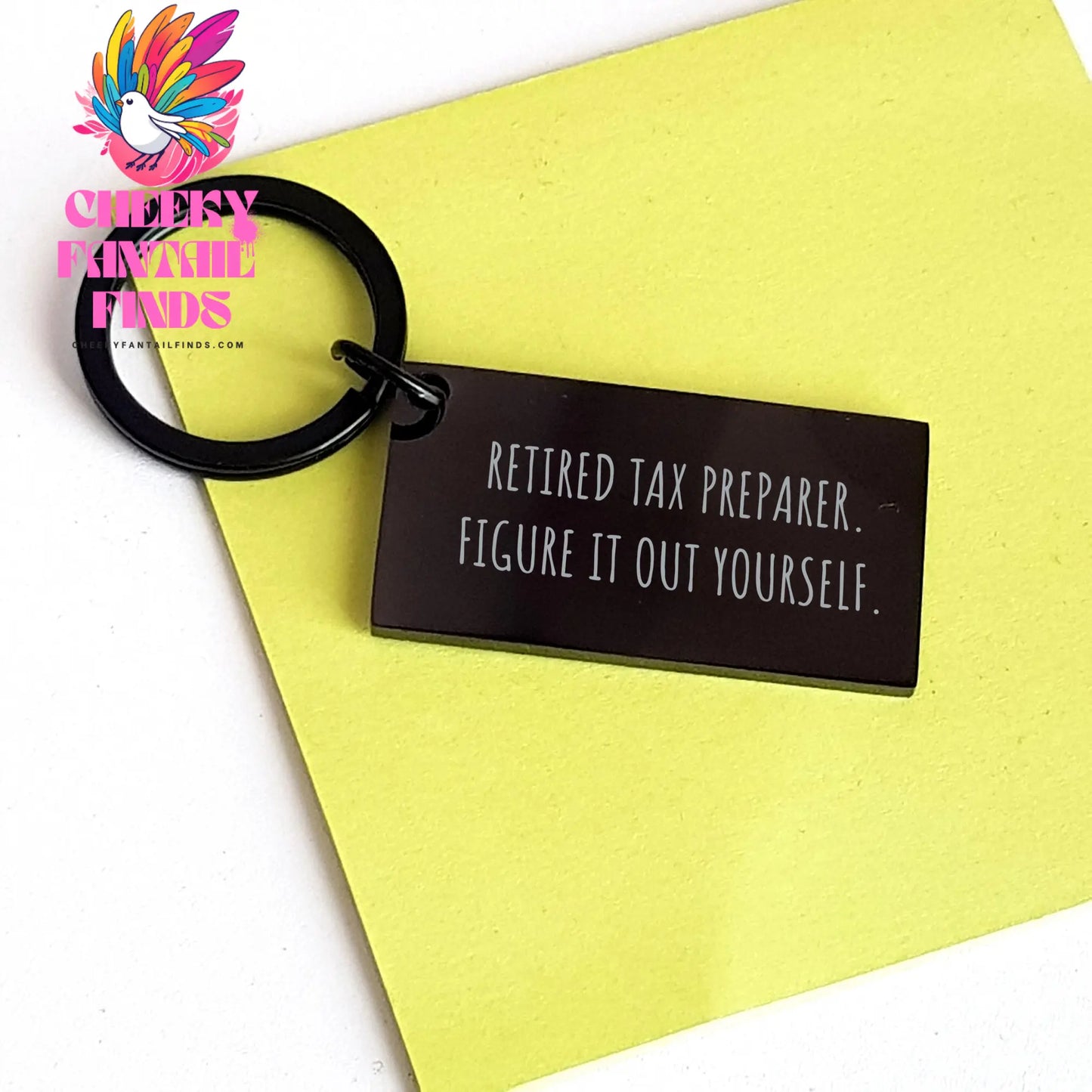 Tax Preparer Keychain, 'Figure It Out Yourself', Funny Quote, Black Stainless Steel, Gifts from Friends, for Women, Unique Mother's Day Unique Gifts - Image 3