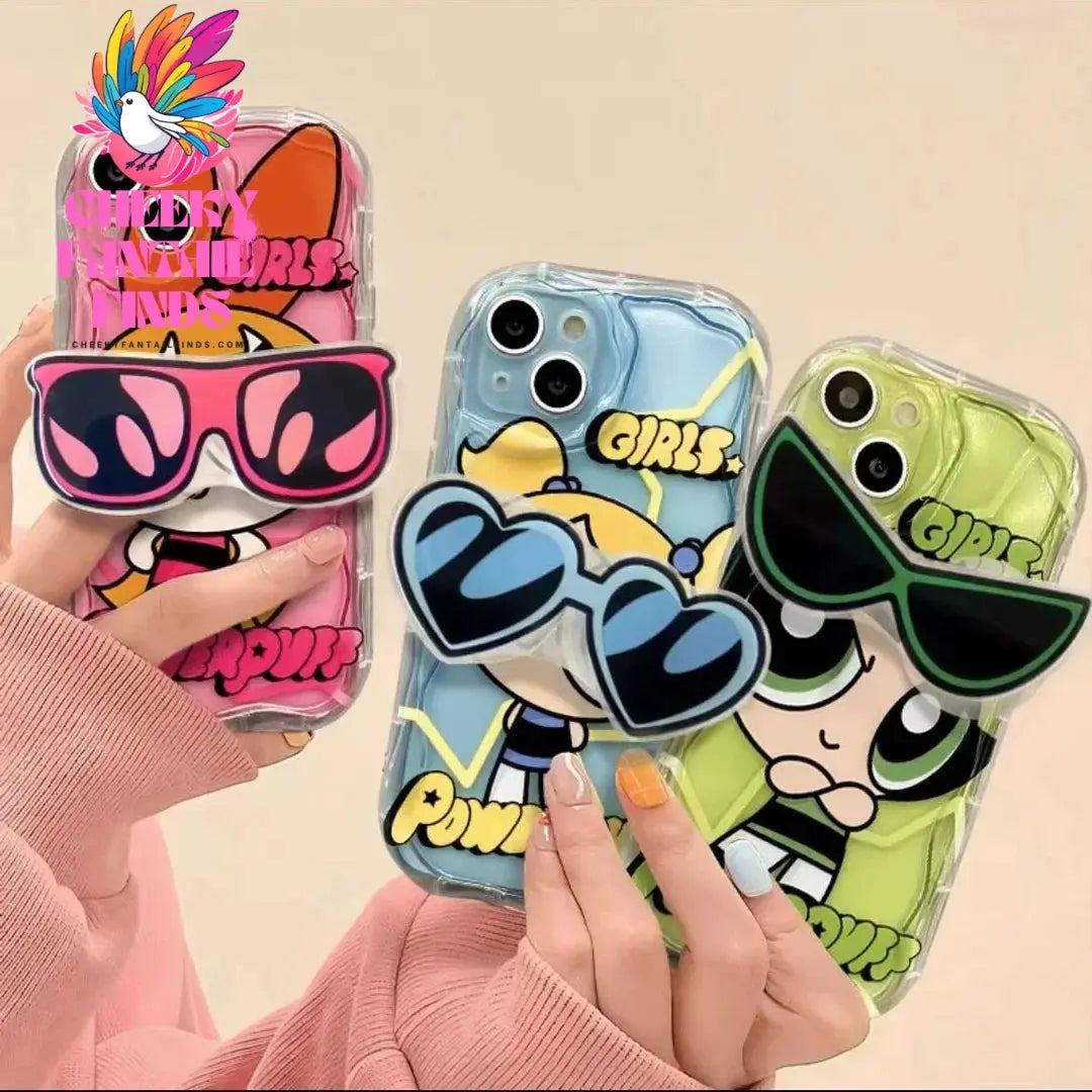 The P-Powerpuff Girls Rack Case for Samsung Galaxy S24 S23 S22 S21 Ultra Plus S20 FE A73 A72 A71 A55 A54 5G A53 A52 A51 4G Cover Cheeky Fantail Finds