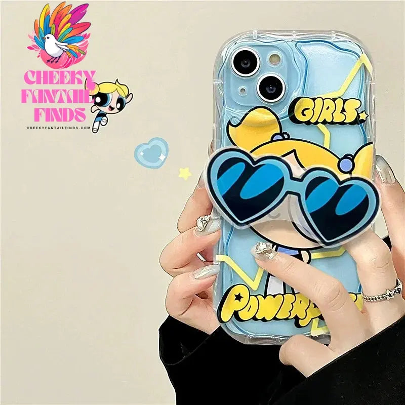 The P-Powerpuff Girls Rack Case for Samsung Galaxy S24 S23 S22 S21 Ultra Plus S20 FE A73 A72 A71 A55 A54 5G A53 A52 A51 4G Cover Cheeky Fantail Finds