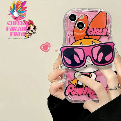 The P-Powerpuff Girls Rack Case for Samsung Galaxy S24 S23 S22 S21 Ultra Plus S20 FE A73 A72 A71 A55 A54 5G A53 A52 A51 4G Cover Cheeky Fantail Finds
