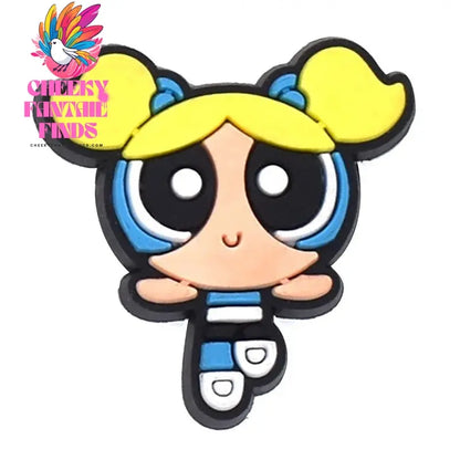 The Powerpuff Girl Shoe Charms1-9pcs PVC Shoe Decorations Buckle Cartoon Shoe Accessories Fit Clog Sandal Kids X-mas Gift - Cheeky Fantail Finds