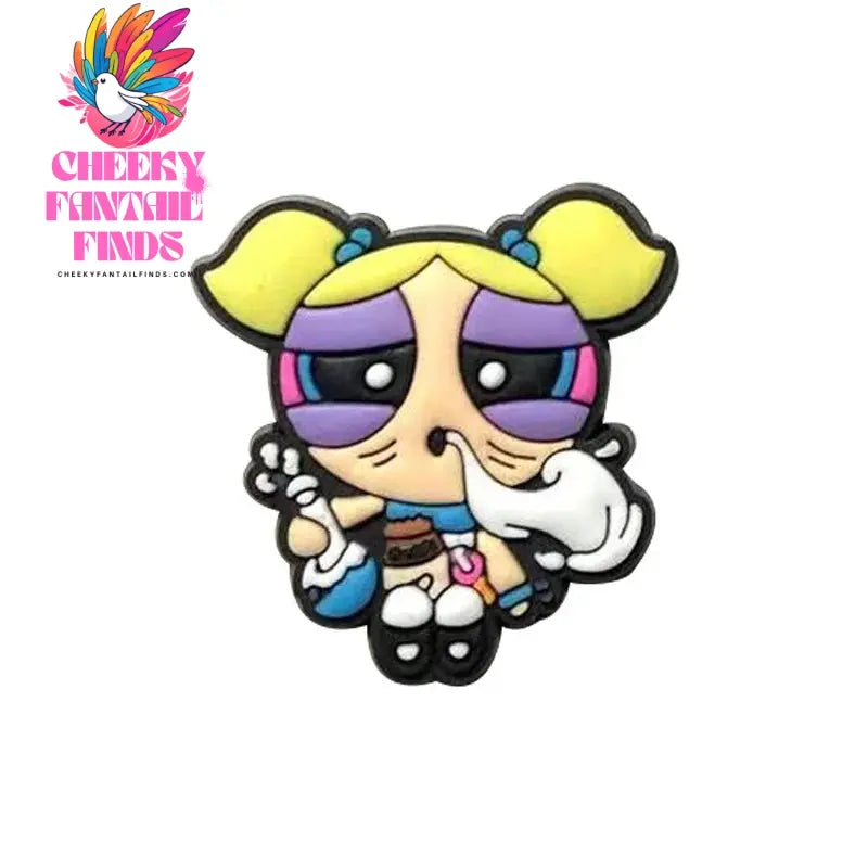 The Powerpuff Girl Shoe Charms1-9pcs PVC Shoe Decorations Buckle Cartoon Shoe Accessories Fit Clog Sandal Kids X-mas Gift - Cheeky Fantail Finds