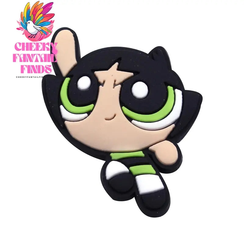 The Powerpuff Girl Shoe Charms1-9pcs PVC Shoe Decorations Buckle Cartoon Shoe Accessories Fit Clog Sandal Kids X-mas Gift - Cheeky Fantail Finds