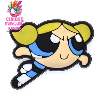 The Powerpuff Girl Shoe Charms1-9pcs PVC Shoe Decorations Buckle Cartoon Shoe Accessories Fit Clog Sandal Kids X-mas Gift - Cheeky Fantail Finds