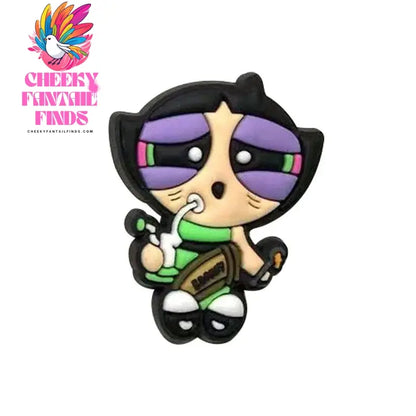The Powerpuff Girl Shoe Charms1-9pcs PVC Shoe Decorations Buckle Cartoon Shoe Accessories Fit Clog Sandal Kids X-mas Gift - Cheeky Fantail Finds