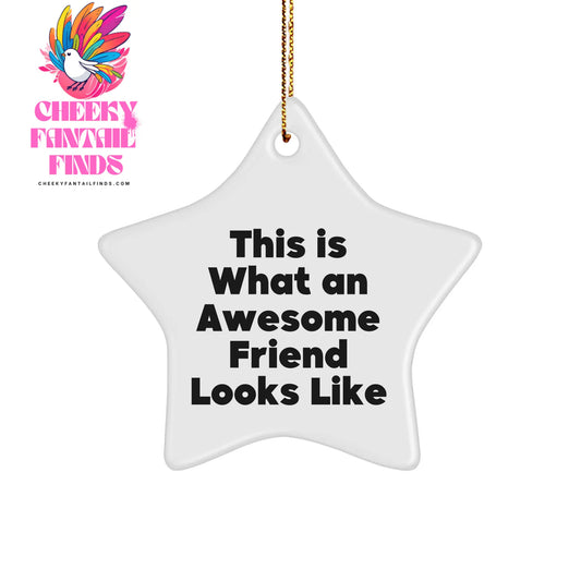 This Is What An Awesome Friend Looks Like Friend Star Ornament Gifts from Friends for Friend's Housewarming Xmas - Image 1