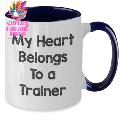 Trainer Lover's Funny Quote Two Tone Coffee Mugs, Gifts from Friends and Family for Mother's Day, 11oz Ceramic Mugs - Black and White, Red and White, Navy and White, Pink and White - Additional