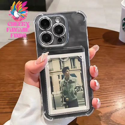 Transparent Card Slot Bag Holder Case For iPhone 16 15 14 13 12 11 Pro Max Mini X XR 7 8 Plus Clear Wallet Shockproof Soft Cover Cheeky Fantail Finds