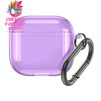 Transparent Protective Case Cover TPU Shockproof Soft Skin Case Cover with Carabiner Wireless Earphone Cover for AirPods 4 2024 Cheeky Fantail Finds