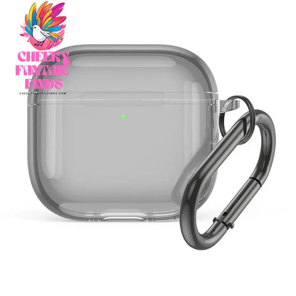 Transparent Protective Case Cover TPU Shockproof Soft Skin Case Cover with Carabiner Wireless Earphone Cover for AirPods 4 2024 Cheeky Fantail Finds