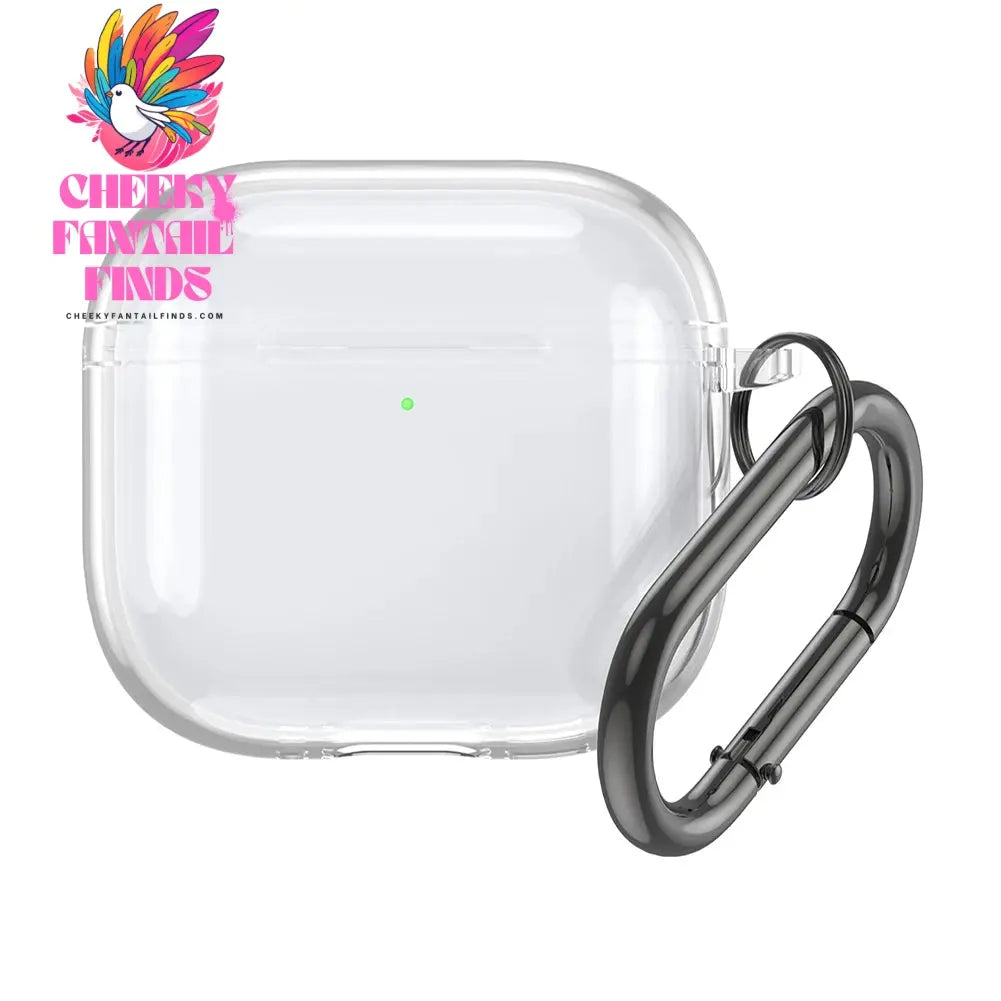 Transparent Protective Case Cover TPU Shockproof Soft Skin Case Cover with Carabiner Wireless Earphone Cover for AirPods 4 2024 Cheeky Fantail Finds