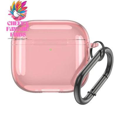 Transparent Protective Case Cover TPU Shockproof Soft Skin Case Cover with Carabiner Wireless Earphone Cover for AirPods 4 2024 Cheeky Fantail Finds