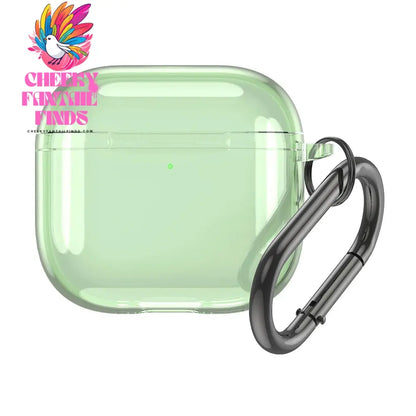Transparent Protective Case Cover TPU Shockproof Soft Skin Case Cover with Carabiner Wireless Earphone Cover for AirPods 4 2024 Cheeky Fantail Finds