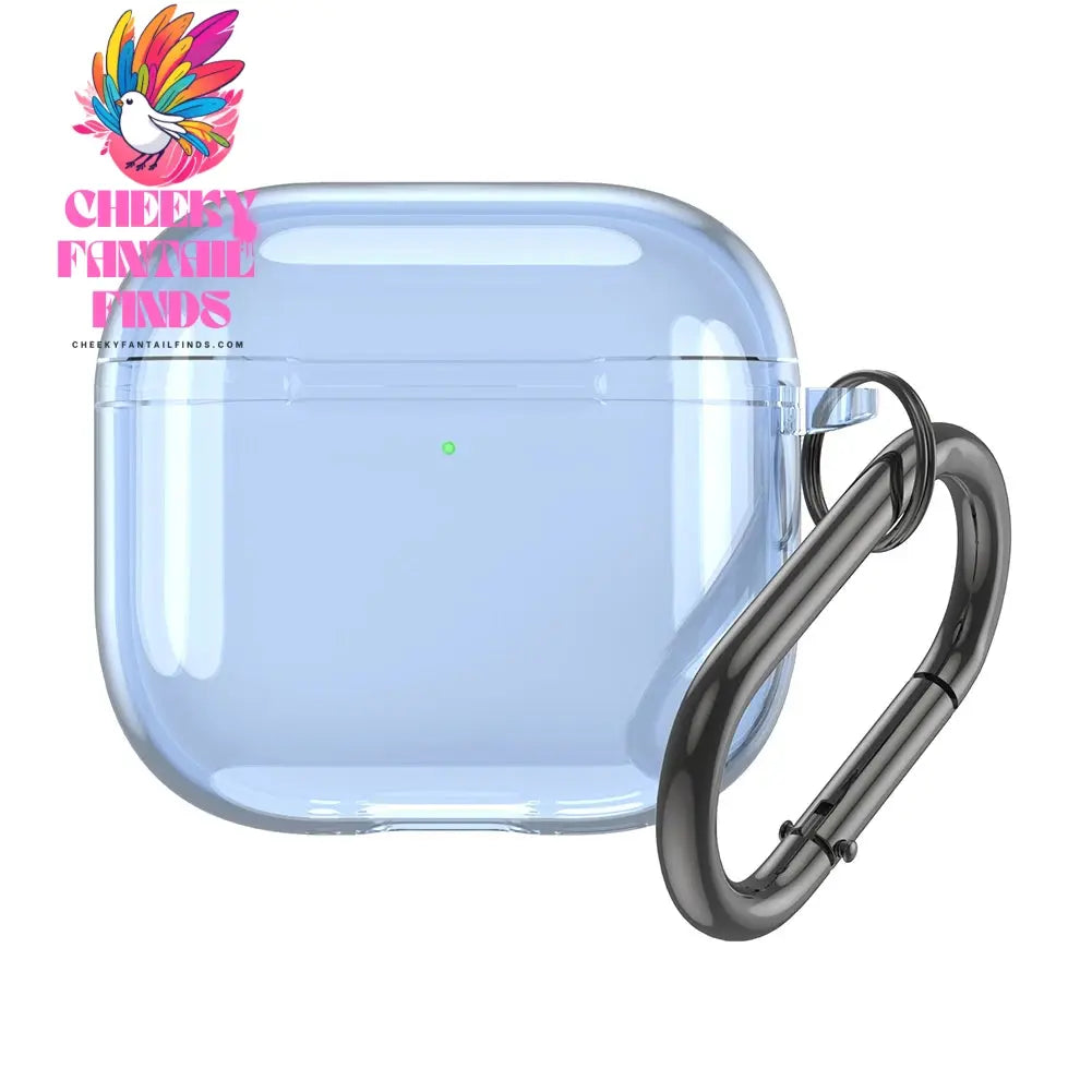 Transparent Protective Case Cover TPU Shockproof Soft Skin Case Cover with Carabiner Wireless Earphone Cover for AirPods 4 2024 Cheeky Fantail Finds