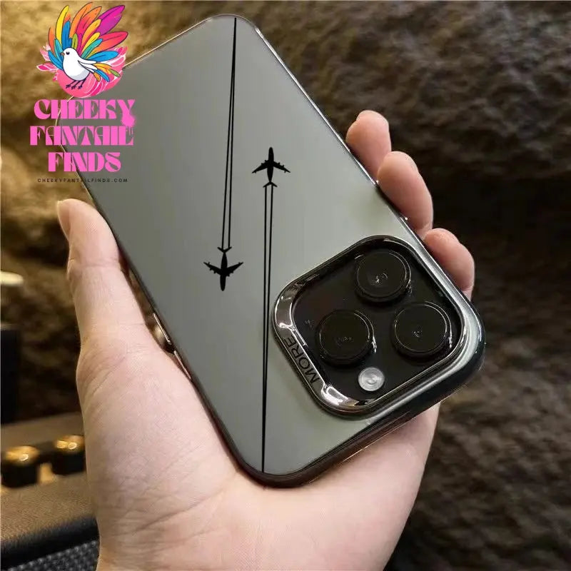Travel-Inspired Airplane Route Design TPU Basic Case for iPhone 16 15 Pro Max 14 13 12 11 XS X XR 7 8 Plus Matte Hard Back Cover Cheeky Fantail Finds