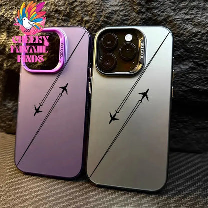 Travel-Inspired Airplane Route Design TPU Basic Case for iPhone 16 15 Pro Max 14 13 12 11 XS X XR 7 8 Plus Matte Hard Back Cover Cheeky Fantail Finds