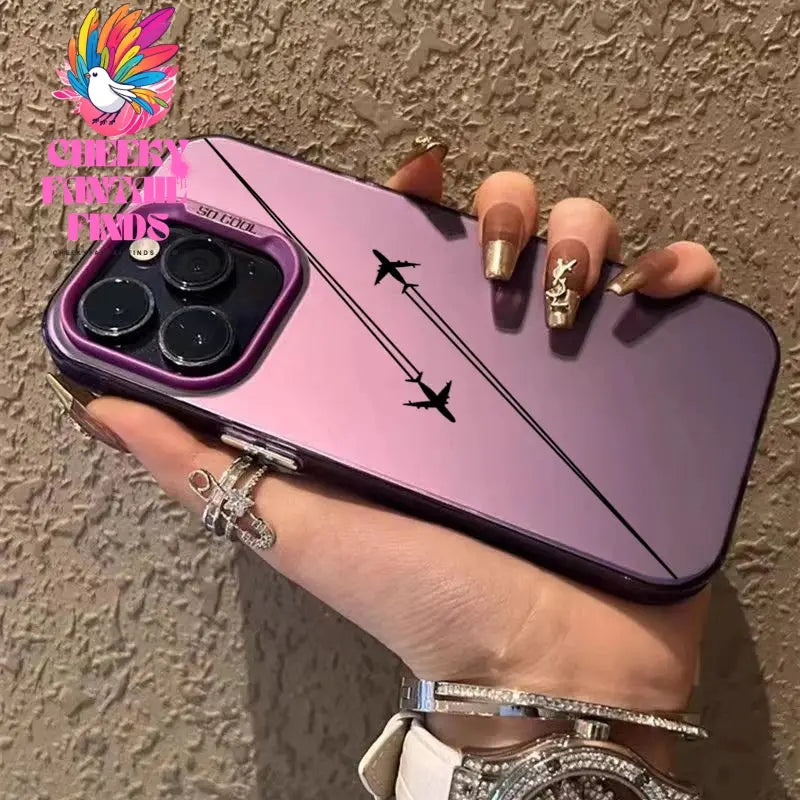Travel-Inspired Airplane Route Design TPU Basic Case for iPhone 16 15 Pro Max 14 13 12 11 XS X XR 7 8 Plus Matte Hard Back Cover Cheeky Fantail Finds
