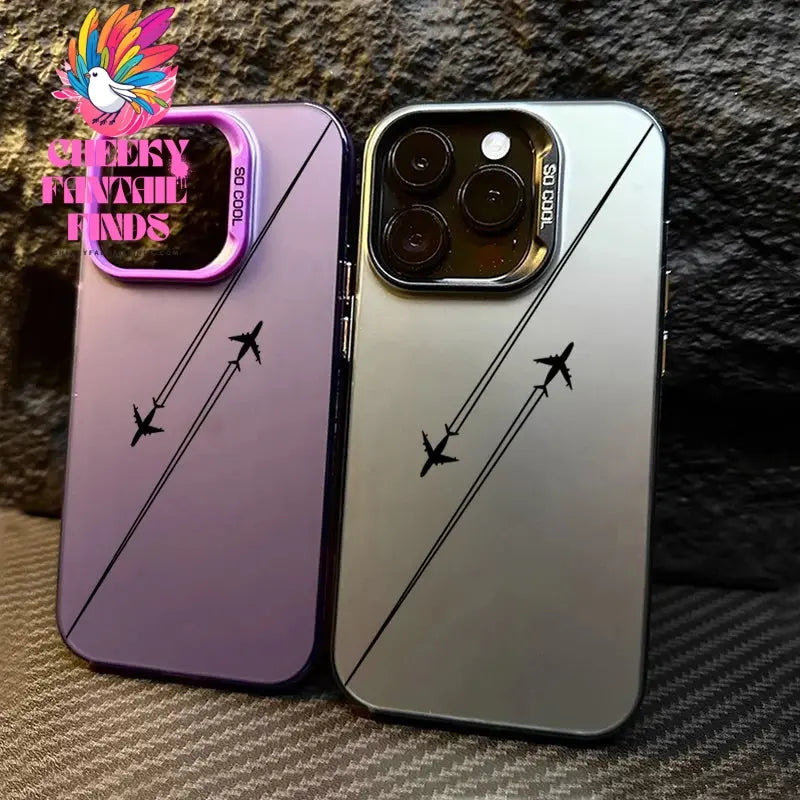 Travel-Inspired Airplane Route Design TPU Basic Case for iPhone 16 15 Pro Max 14 13 12 11 XS X XR 7 8 Plus Matte Hard Back Cover Cheeky Fantail Finds
