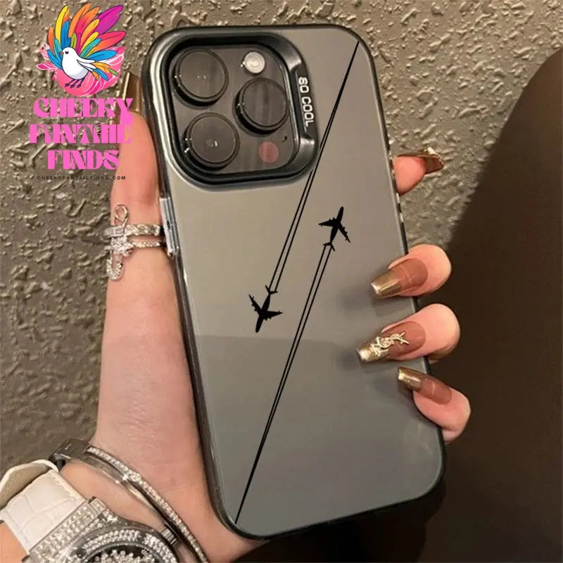 Travel-Inspired Airplane Route Design TPU Basic Case for iPhone 16 15 Pro Max 14 13 12 11 XS X XR 7 8 Plus Matte Hard Back Cover Cheeky Fantail Finds