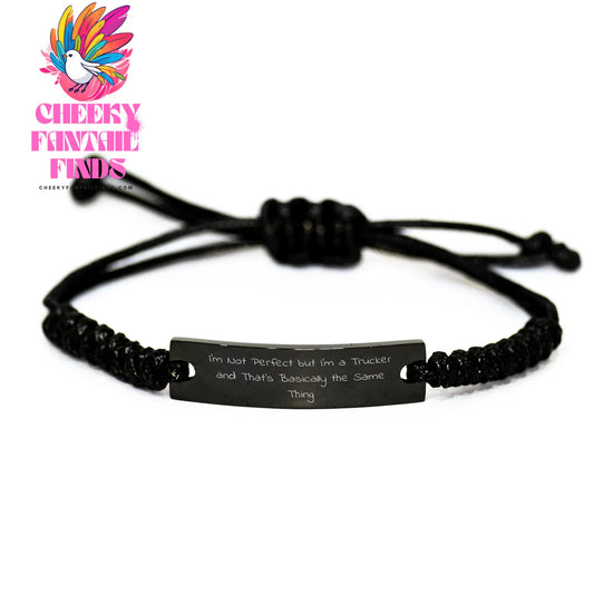 Trucker Gifts - Funny Quote Rope Bracelet, Gifts for Trucker, Men, Father's Day Unique Gifts - Image 1