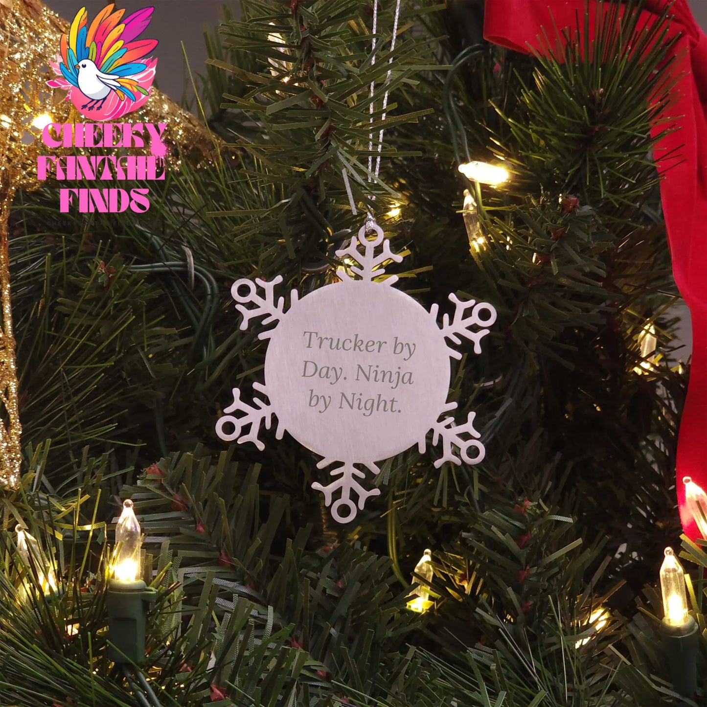 Truckers By Day Snowflake Ornament Gifts from Men to Trucker Friends, Unique Christmas Decorations - Image 3