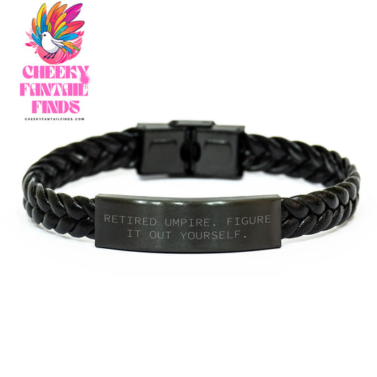 Umpire Gifts for Mom - Funny Quote Interlaced Leather Bracelet, Gifts from Family, Gifts for Umpire, Unique Mother's Day Unique Gifts - Image 1