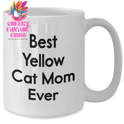Unique Gifts for Yellow Cat Lovers: Best Yellow Cat Mom Ever White Coffee Mug - Inspirational Gift for Father's Day - Additional