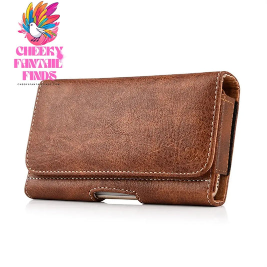 Universal wallet cellphone case belt mobile phone bag hanging waist cover Holster 4.7/5.5/6.3 inch retro leather magnetic pouch Cheeky Fantail Finds