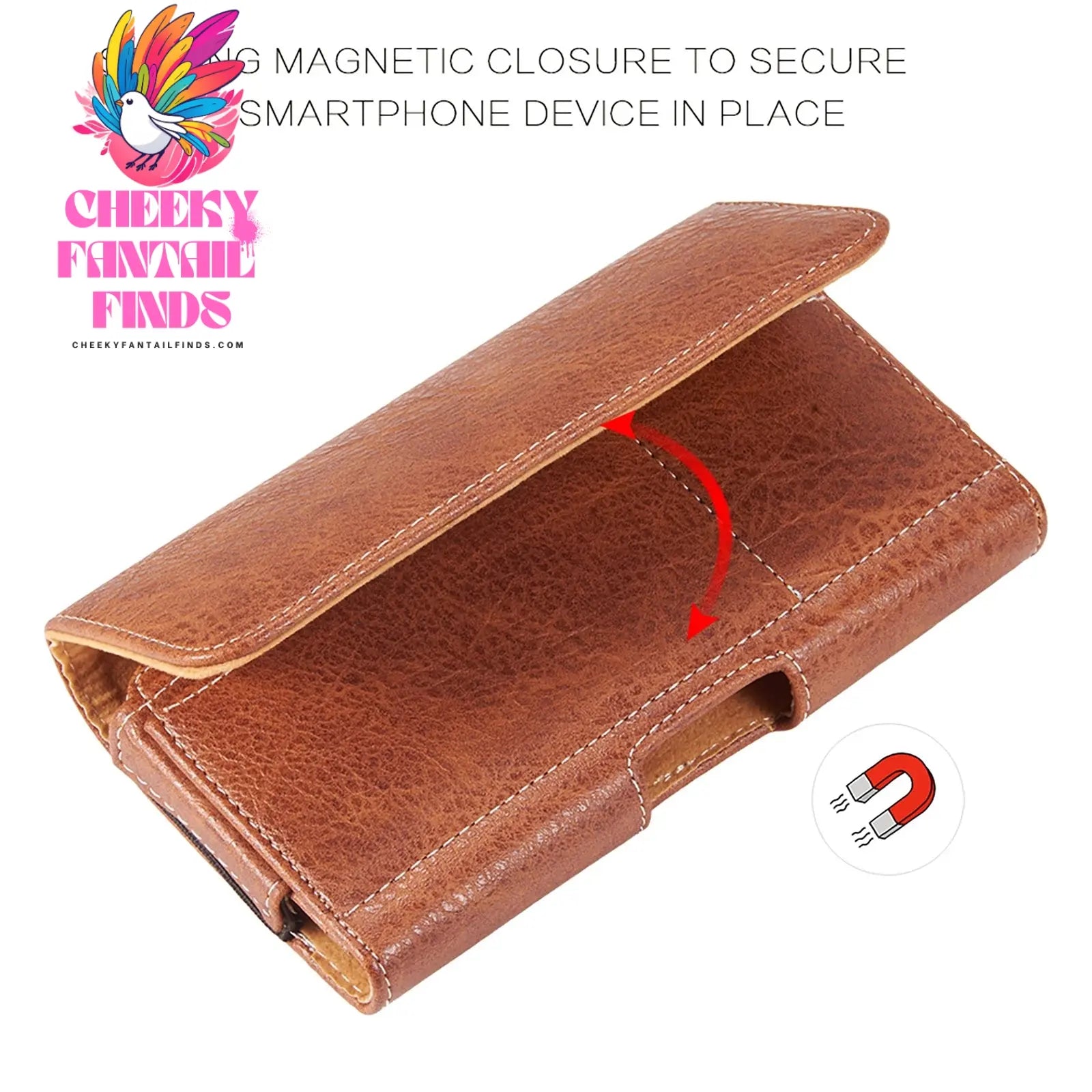 Universal wallet cellphone case belt mobile phone bag hanging waist cover Holster 4.7/5.5/6.3 inch retro leather magnetic pouch Cheeky Fantail Finds