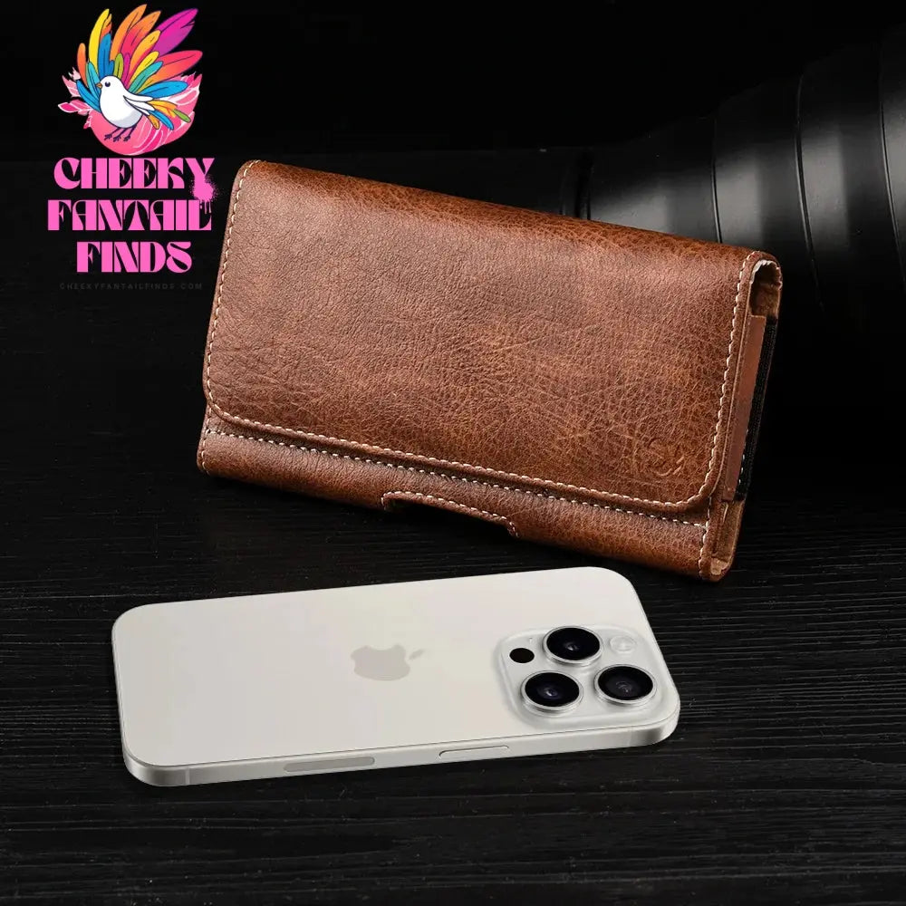 Universal wallet cellphone case belt mobile phone bag hanging waist cover Holster 4.7/5.5/6.3 inch retro leather magnetic pouch Cheeky Fantail Finds