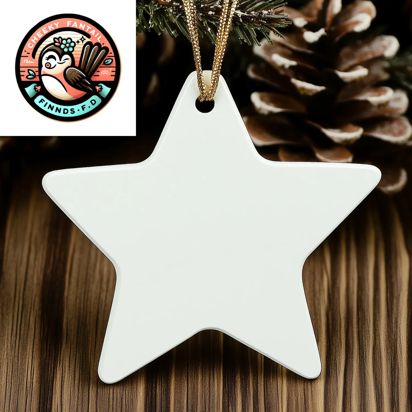 Valet Gifts from Men to Friends - Keep Calm Or I Will Use My Valet Voice Star Ornament for Christmas Decor, White Star Shaped, MDF with High-Gloss Finish, 3.25" tall, 1/8" thick, Ships with Gold Cord - Image 4