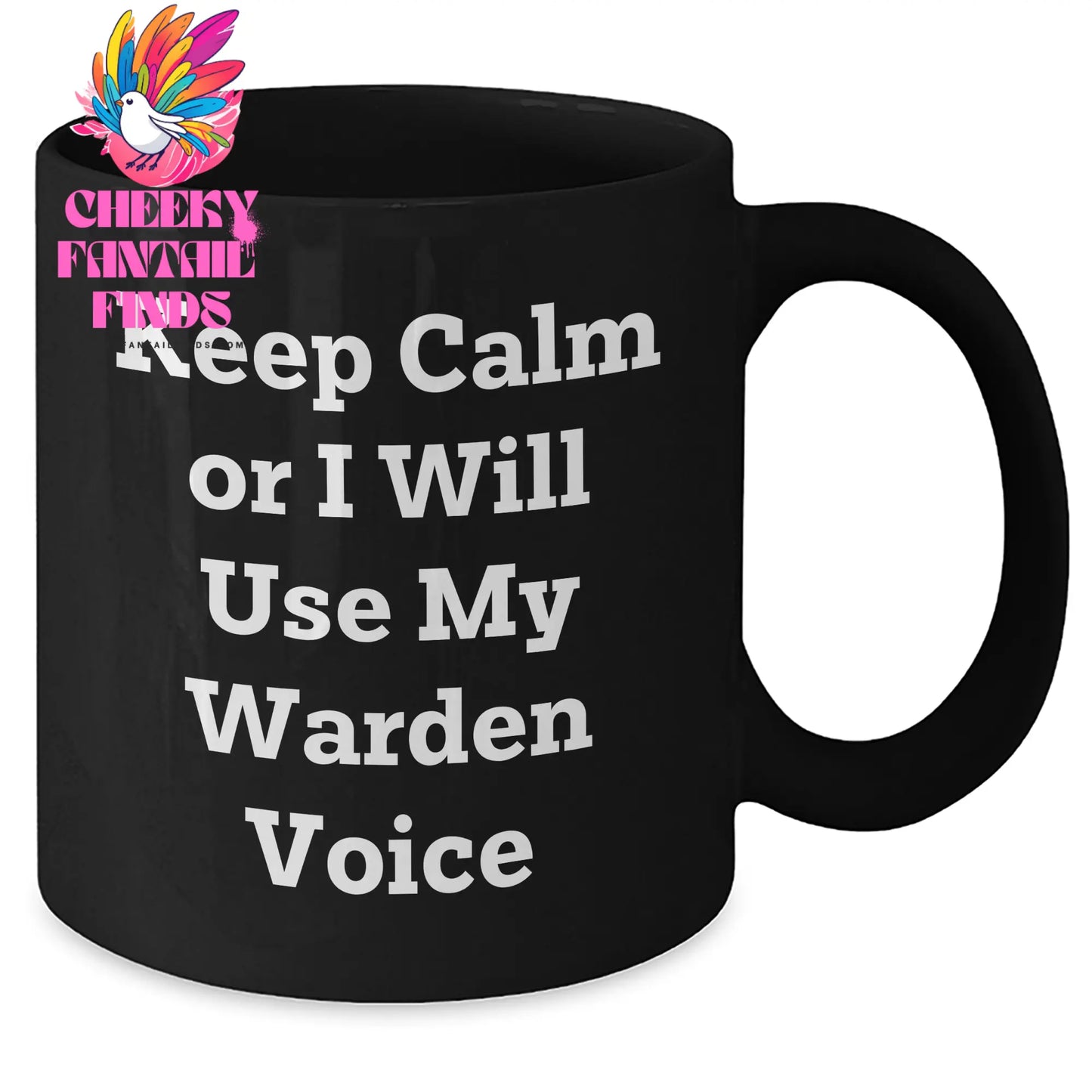 Warden Gifts Keep Calm Black Coffee Mug for Dad, Funny Quote from Friends, Unique Father's Day Unique Gifts - Additional